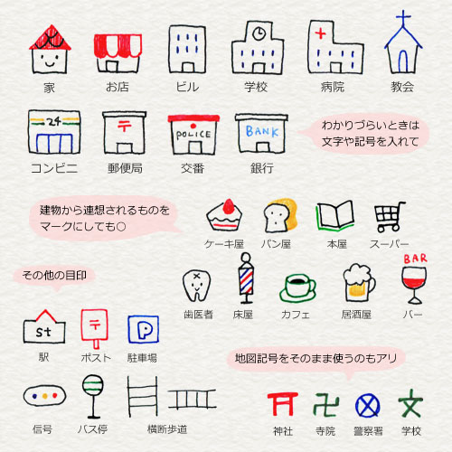 地図に使えるアイコンイラスト